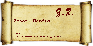 Zanati Renáta névjegykártya